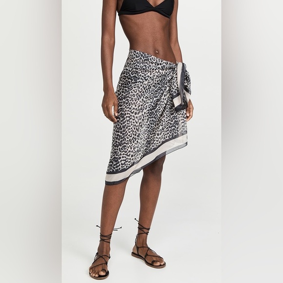 SOLID & STRIPED Other - Solid & Striped Pareo Leopard Print Polyester Wrap Coverup Sarong Scarf NWT OS